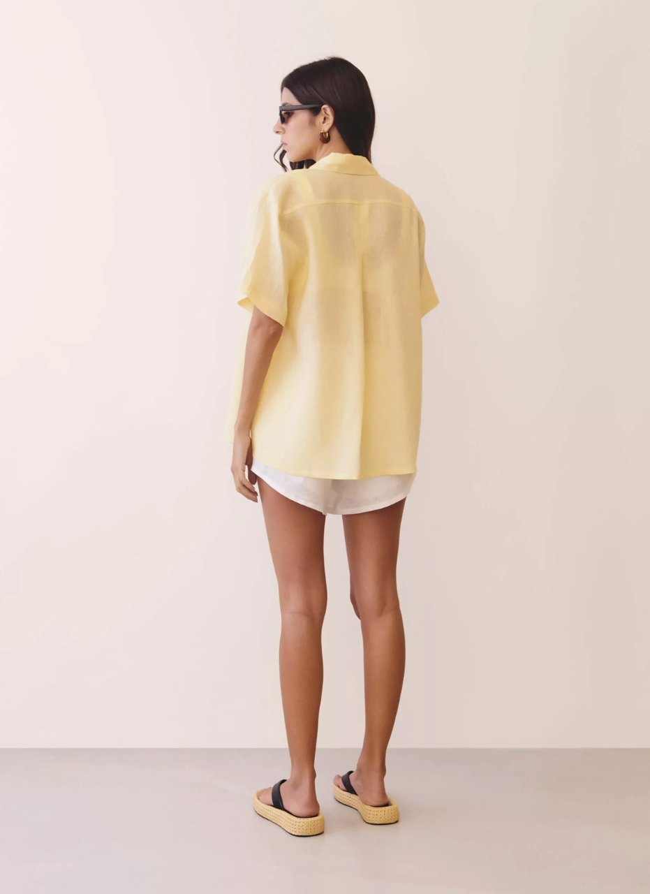 Camisa Linho Manga Curta